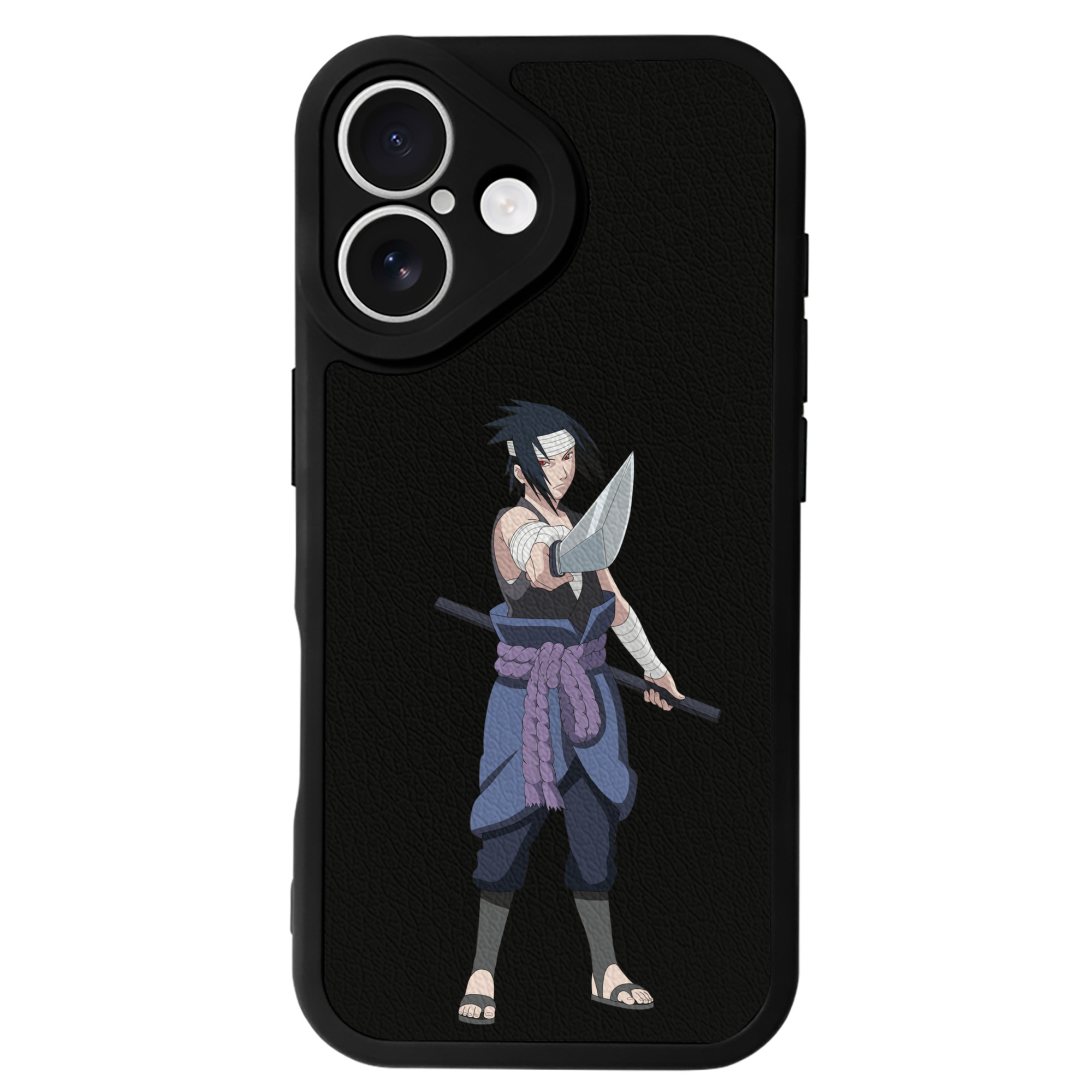 （画像用） NARUTO -ナルト- うちは サスケ Uchiha Sasuke 【iPhone 16シリーズ対応】シリコンスマホケース（レザー調） 材質：シリコン